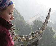 Kate at temple in Dujiangyan