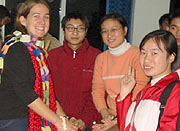 Rachel with students