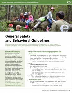 General Safety and Behavior Guidelines