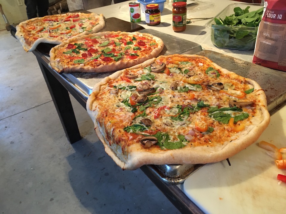 Pizza, Salvador Dali-style, is one of many meals students in the Sustainability Leadership Semester created and shared together. These were made in the wood-fired oven at the Farmstead Site.