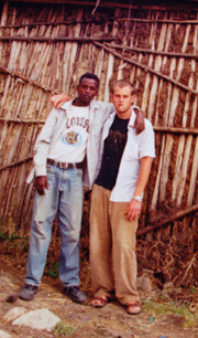 Student with an Ethiopian boy