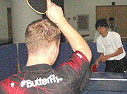 Nick plays table tennis