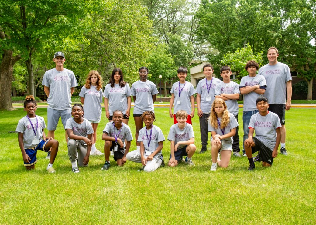 group of campers pose for group photo