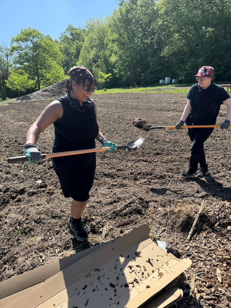 Aaliah and Milo working at CREO.