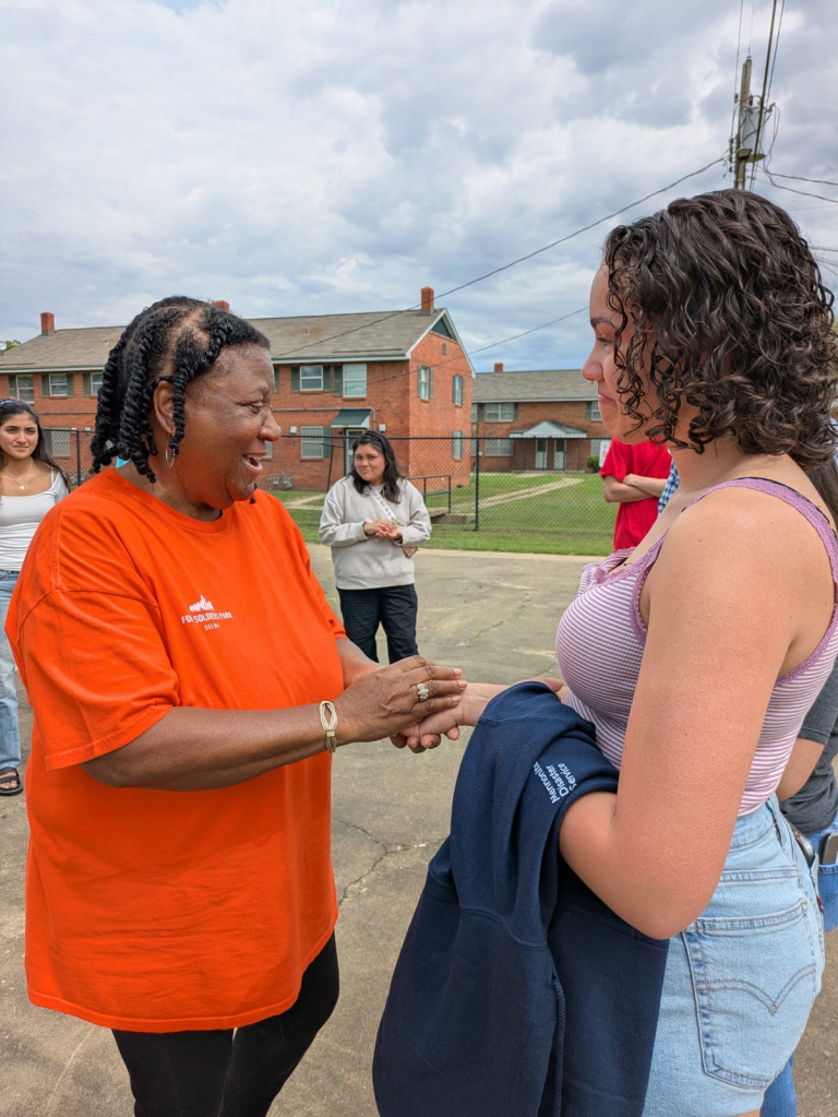 Barbara Barge and Aysia Adkins having a conversation