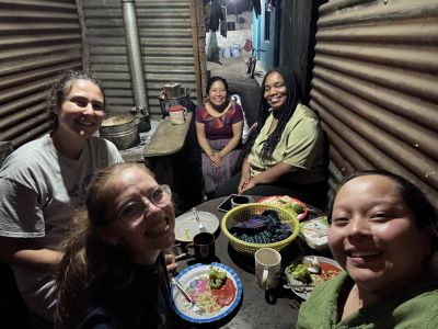 Dinner with our Mayan Tzutuhuil host family