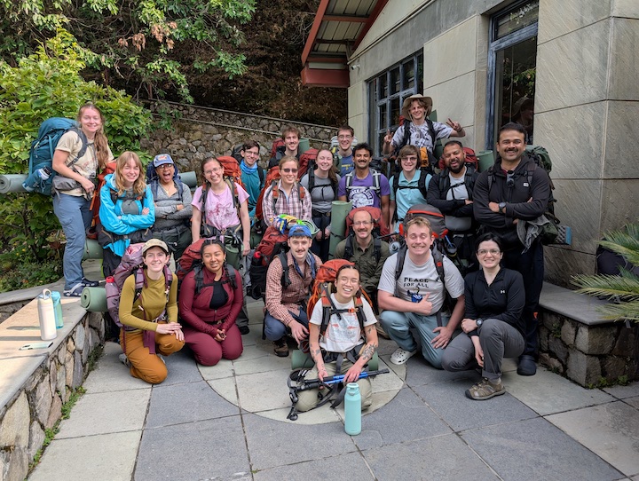 Group of students ready for a hike through the Himalaya