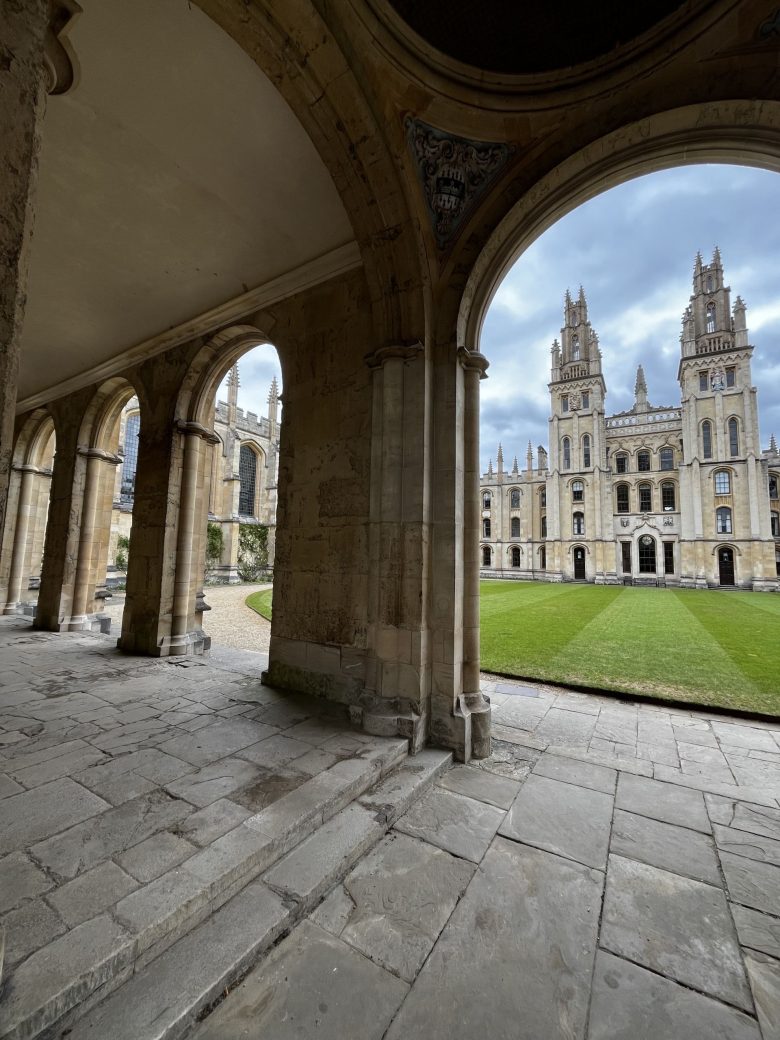 Students on a walking tour of Oxford