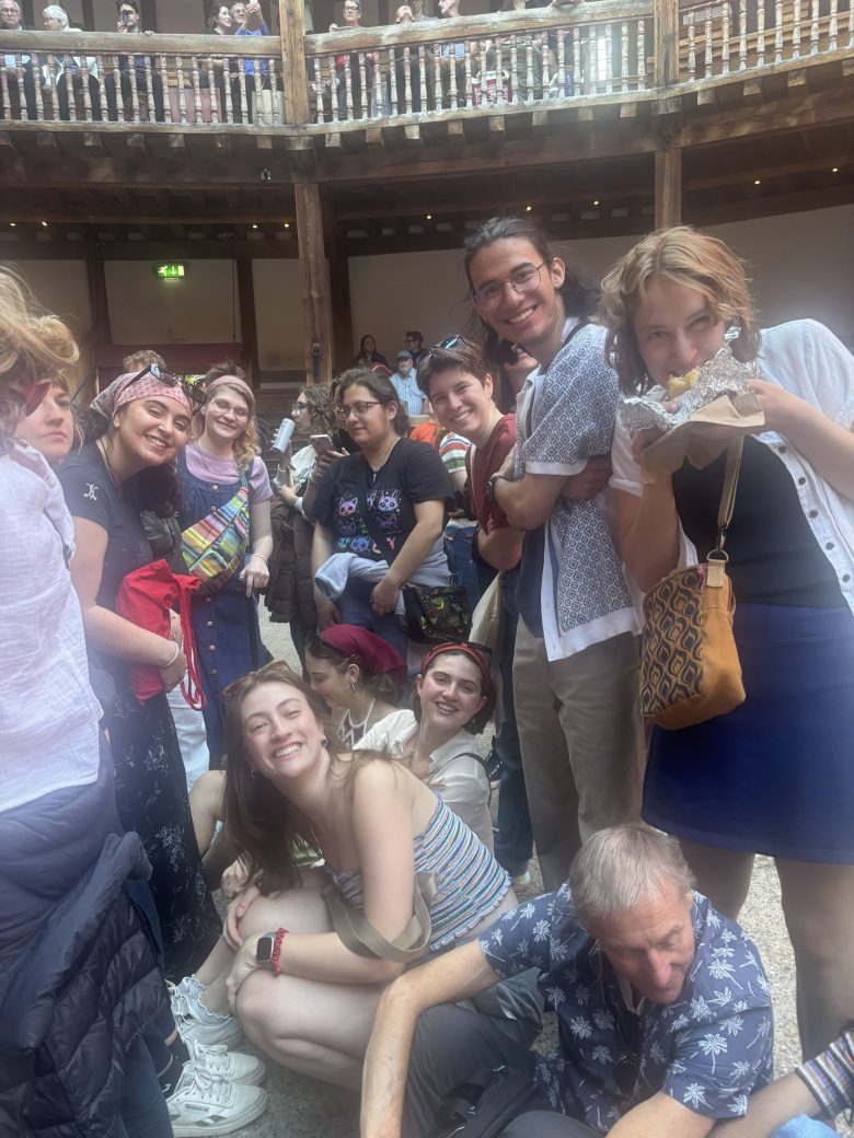 Arts-in-London students before the Romeo and Juliet show at the Globe.