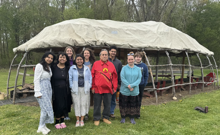 Traditional longhouse ceremony with Misho Donnie in Dowagiac.