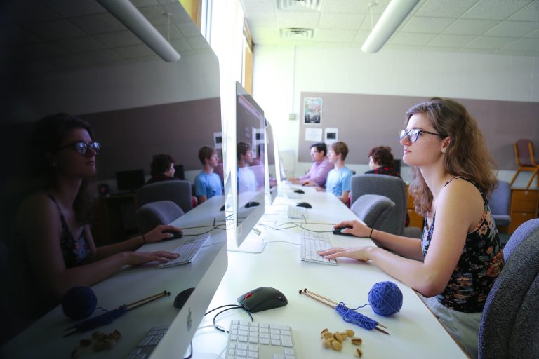 Students on computers