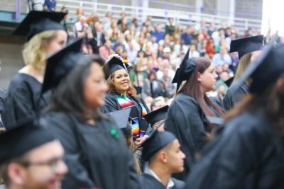 Students during commencement