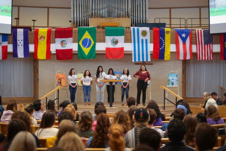 Students at convo on Hispanic Heritage Month