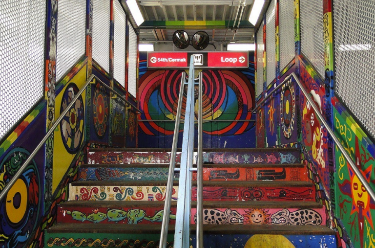 decorate subway tunnel in Chicago