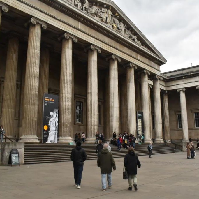 People infront of museum in London