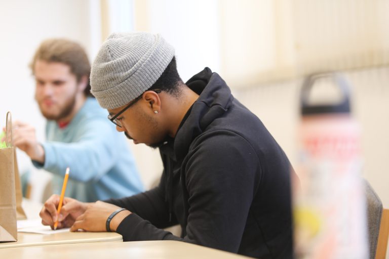 Student in class