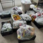 food in bags and crates