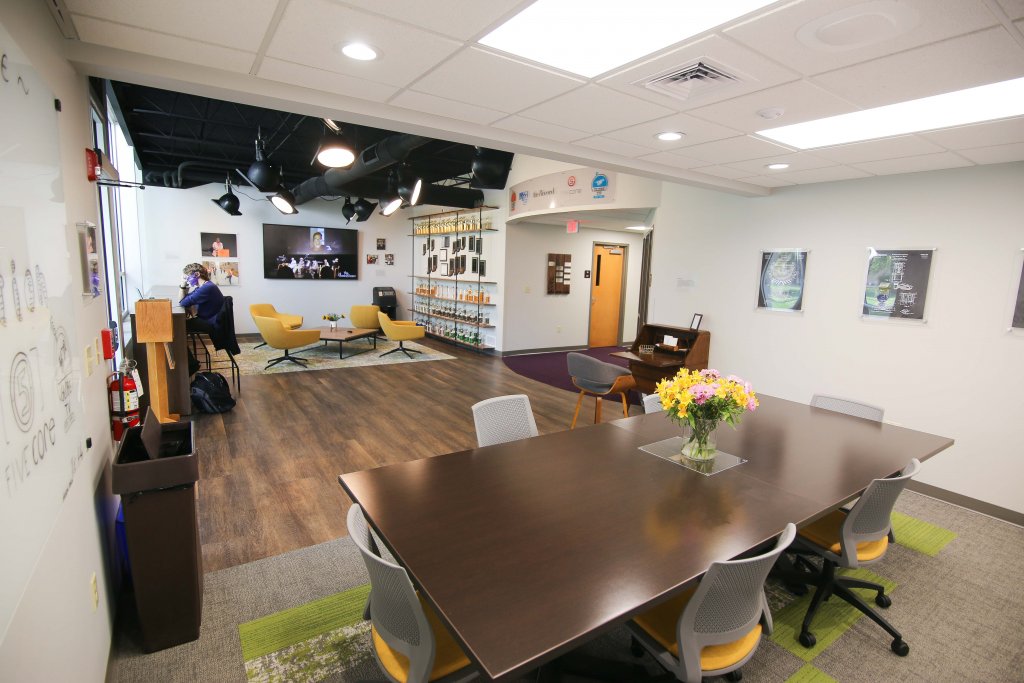 Communications center interior Goshen College