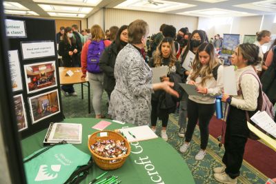 Students at the community engagement fair