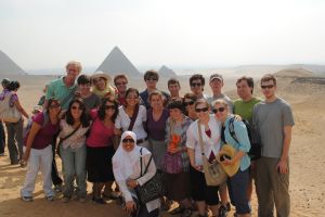 Group of Students by the pyramids
