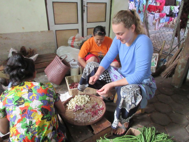 Students preparing food