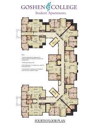 Fourth floor plan apartments