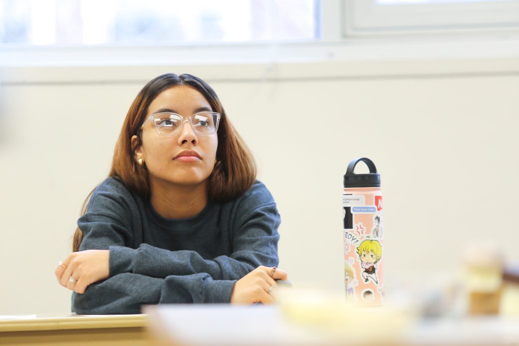 Student in class