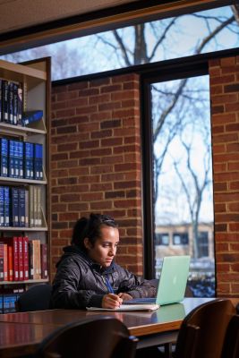 Student on computer