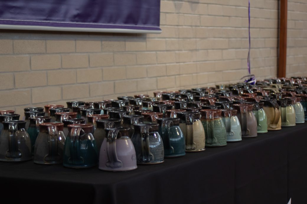 Mugs on a table