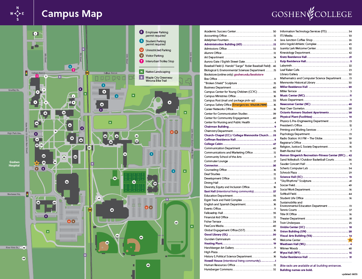 campus map and key