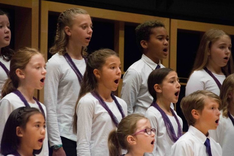 Children singing in a concert