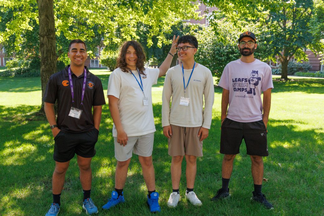 two person summer camp group funny faces