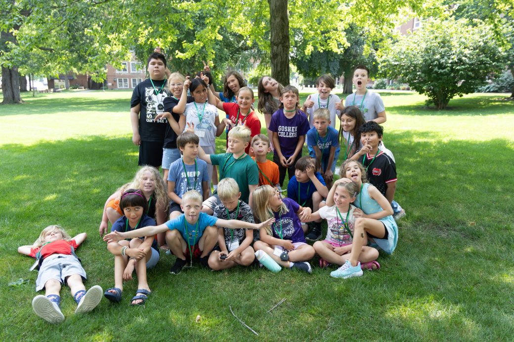 Group of summer campers making silly faces