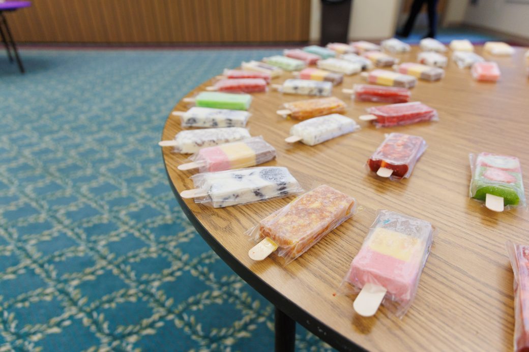 Variety of paletas on the table