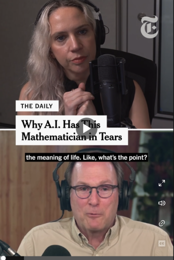 The Daily podcast host interviews mathematician scholar about AI.