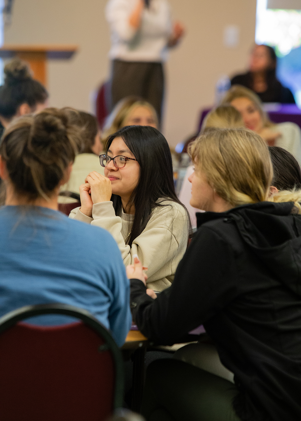 High school students engage with speakers during Nursing and Public Health career day