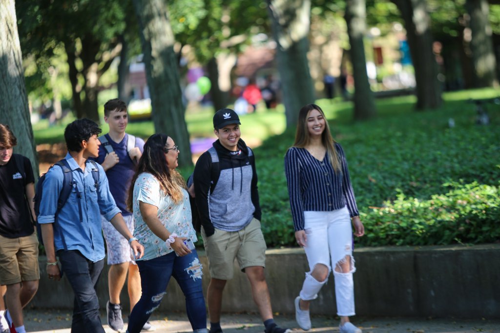 A group of people walking