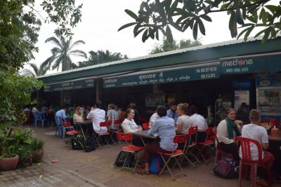 The students have lunch at one of several Royal University of Phnom Penh canteens. A delicious lunch for under $2!