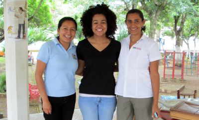 Erika, on the left, is the program coordinator, and Melba is paid by the municipality to help with reading, loaning, and recovering books.