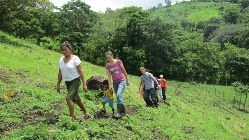 Hiking up to Teodoro's bean field.