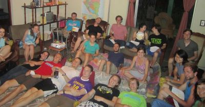 Movie night and birthday celebration at Casa Goshen!