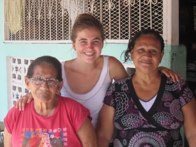 Hillary with her host Mom and Grandmother