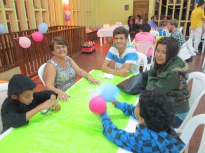 Luke with members of his host family.