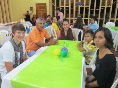 Natalie with her host family.