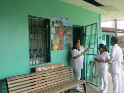 Some nursing staff of a public healthcare clinic in La Concha.