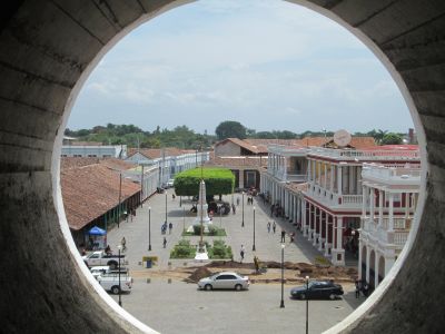 A view of the Parque Colon from the Cathedral bell tower