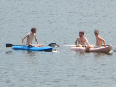 Peter, Ben and David P. enjoying some kayaking on Lake Nicaragua