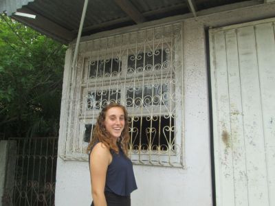 Maddie outside her host family home in Esteli