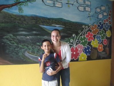 Molly with a new friend, a relatively new resident to Mayflower who is learning Nicaraguan Sign Language along with many other things