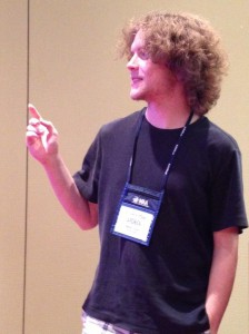 Andy Clemens presenting his work at MathFest.
